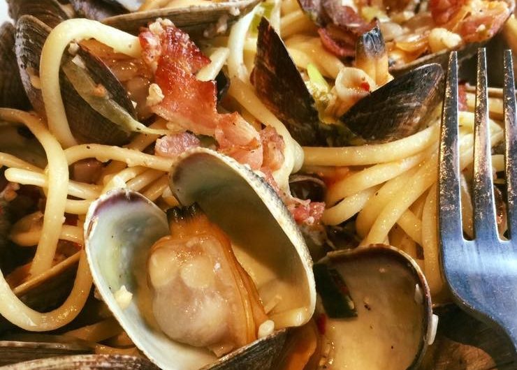 EVOO Clam and Bacon Pasta
