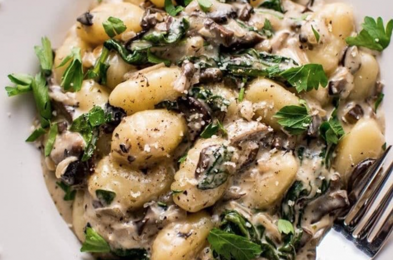 Spinach Mushroom Gnocchi