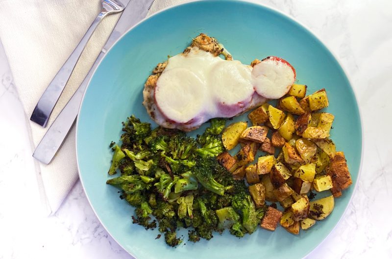 EZPZ Tuscan Chicken with Roasted Broccoli & Potatoes