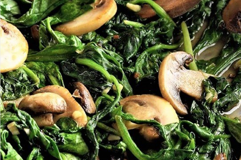 Sautéed Spinach and Mushrooms