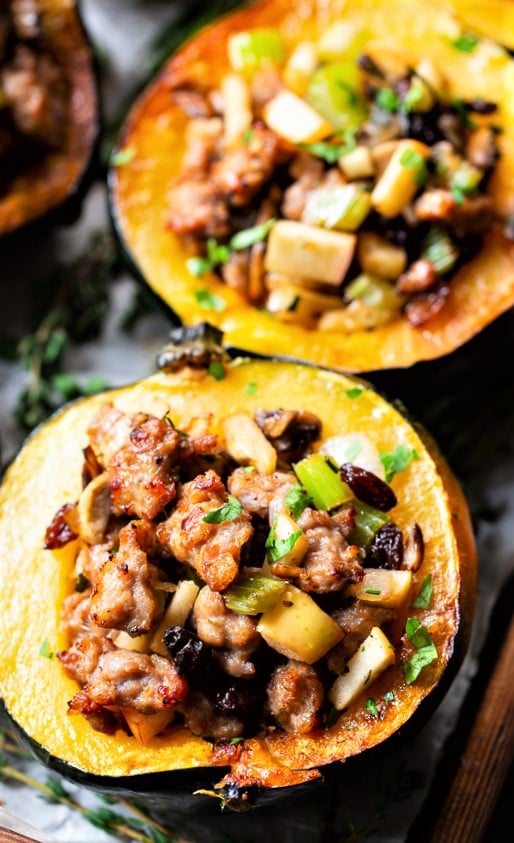 Roasted Acorn Squash with Sausage - Abingdon Olive Oil Company