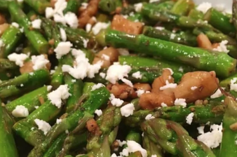 Asparagus with Toasted Walnuts and Feta Cheese