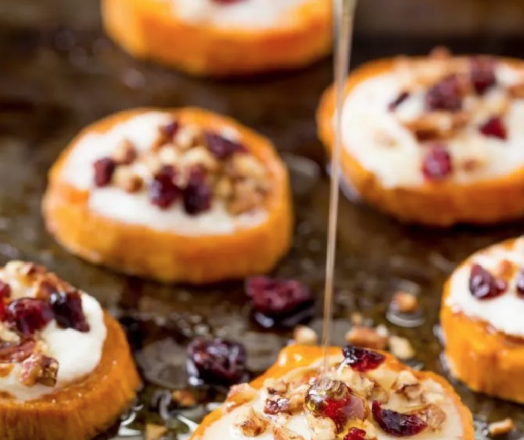 Sweet Potato & Goat Cheese with Blood Orange Olive Oil
