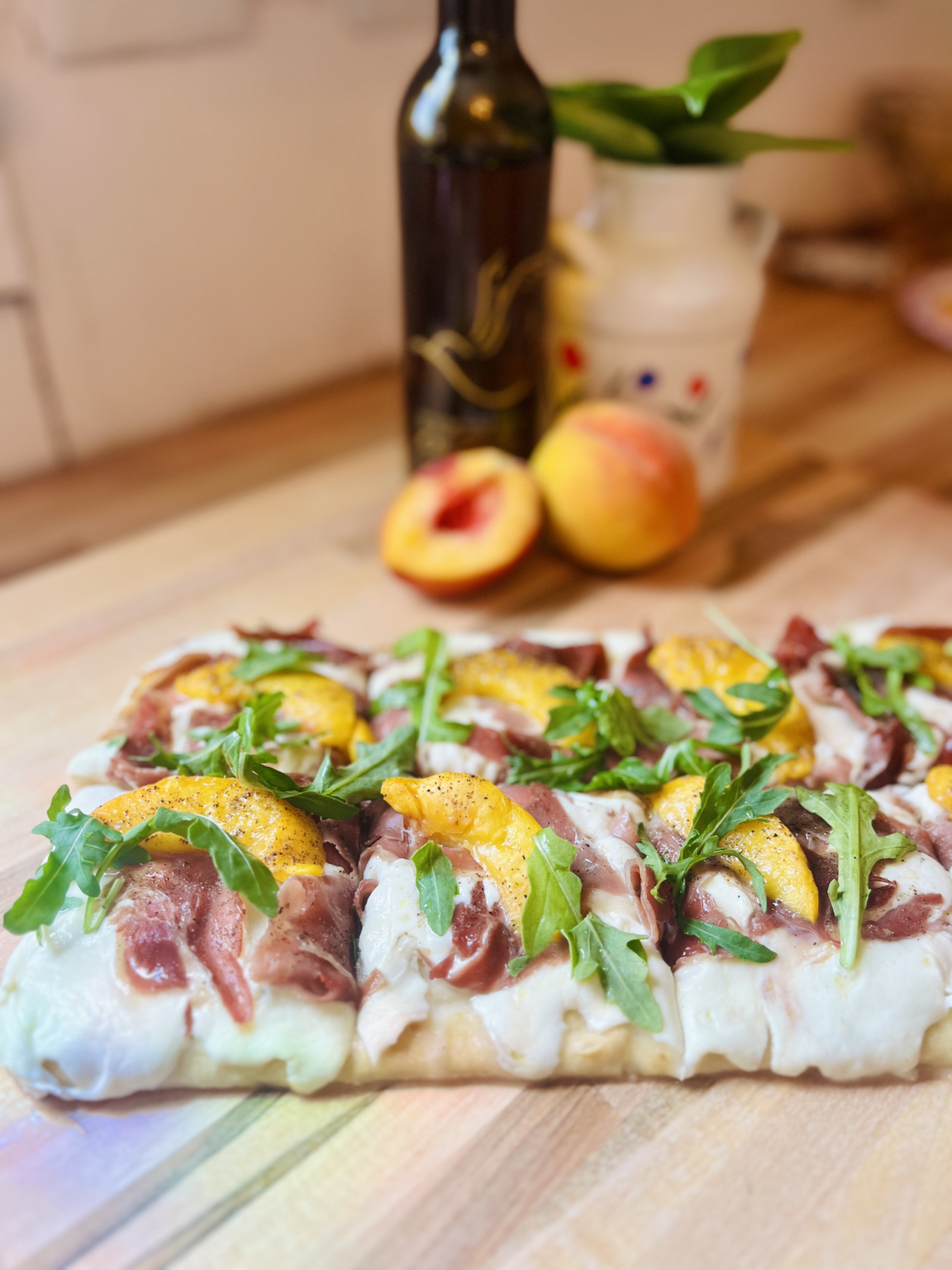 Peach Prosciutto Flatbread - Abingdon Olive Oil Company